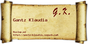 Gantz Klaudia névjegykártya